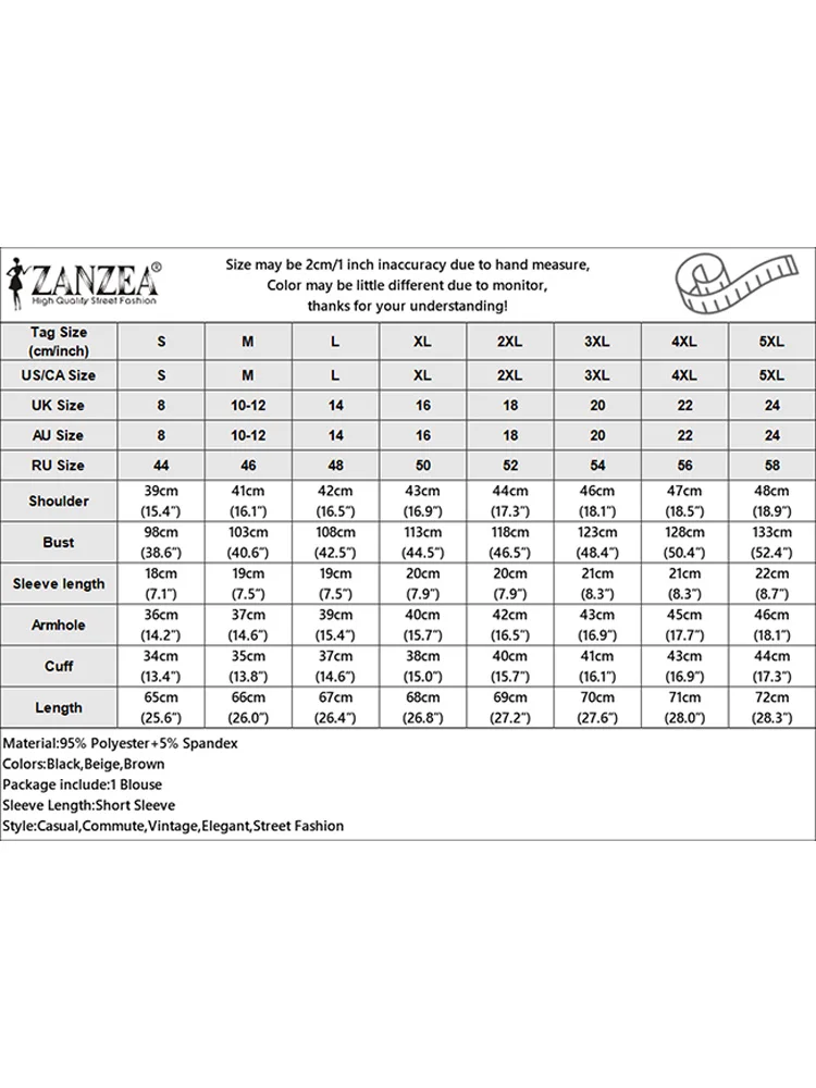 ZANZEA-Tunique de Travail Irrégulière à Manches Courtes et Col Rond pour Femme, Chemisier Chic à la Mode, Fente Latérale, Été 2024