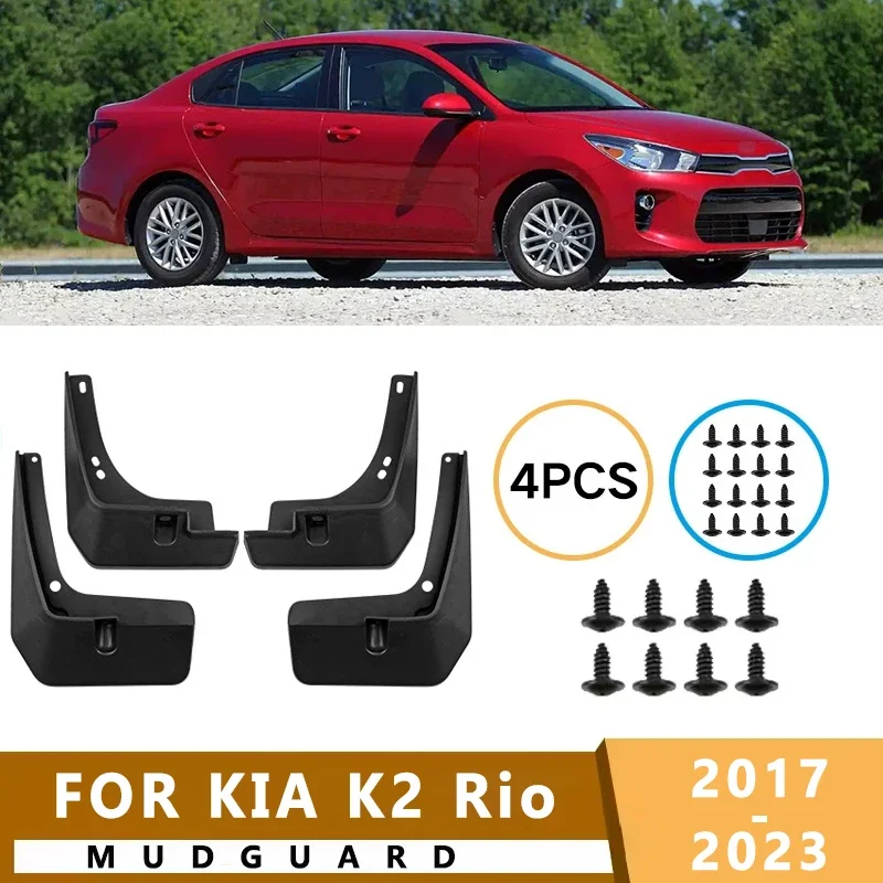

Mud Flaps Fit for KIA K2 Rio 2017-2023 2018 2019 2020 2021 2022 Mudguards Tire Fenders Splash Proof Accessories Wheel Guards 4ps