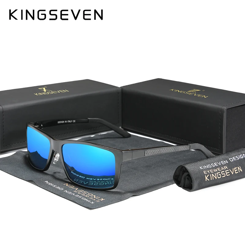 KINGSEVEN Aluminium Gepolariseerde Zonnebril Voor Mannen UV400 Beschermen Anti-reflectie Bril Mannelijke Rijden Fietsen Brillen Accessoires