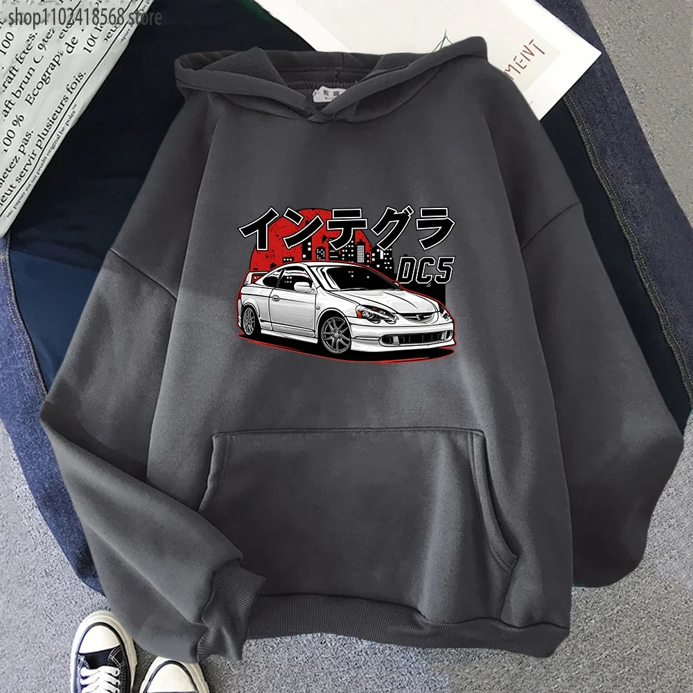 JDM Integra DC5 Type R Hoodie Fashion Men Initial D Graphic Sweatshirts Unisex Pullovers Oversized Japanese Streetwear Women