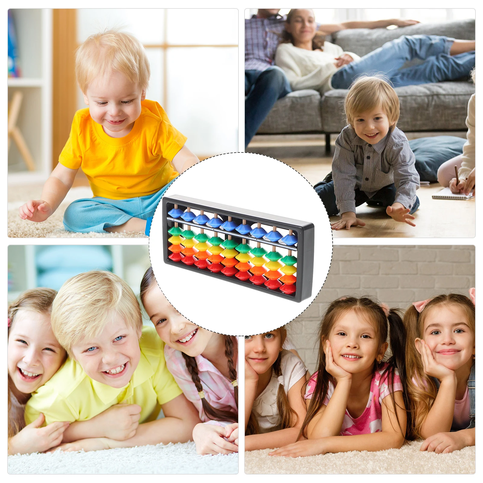 

9 Row Colorful Plastic Abacus 5 Beads Student Arithmetic Toy Kids Math Tool Teaching Counting Educational Learning