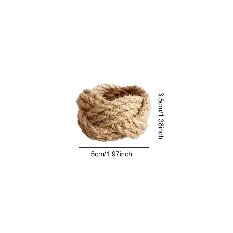 3/6PCS Jute Napkin Rings – Handcrafted Twisted Rope Loops Party Table Decor Wedding Centerpieces Bulk Table Setting Needs TMZ