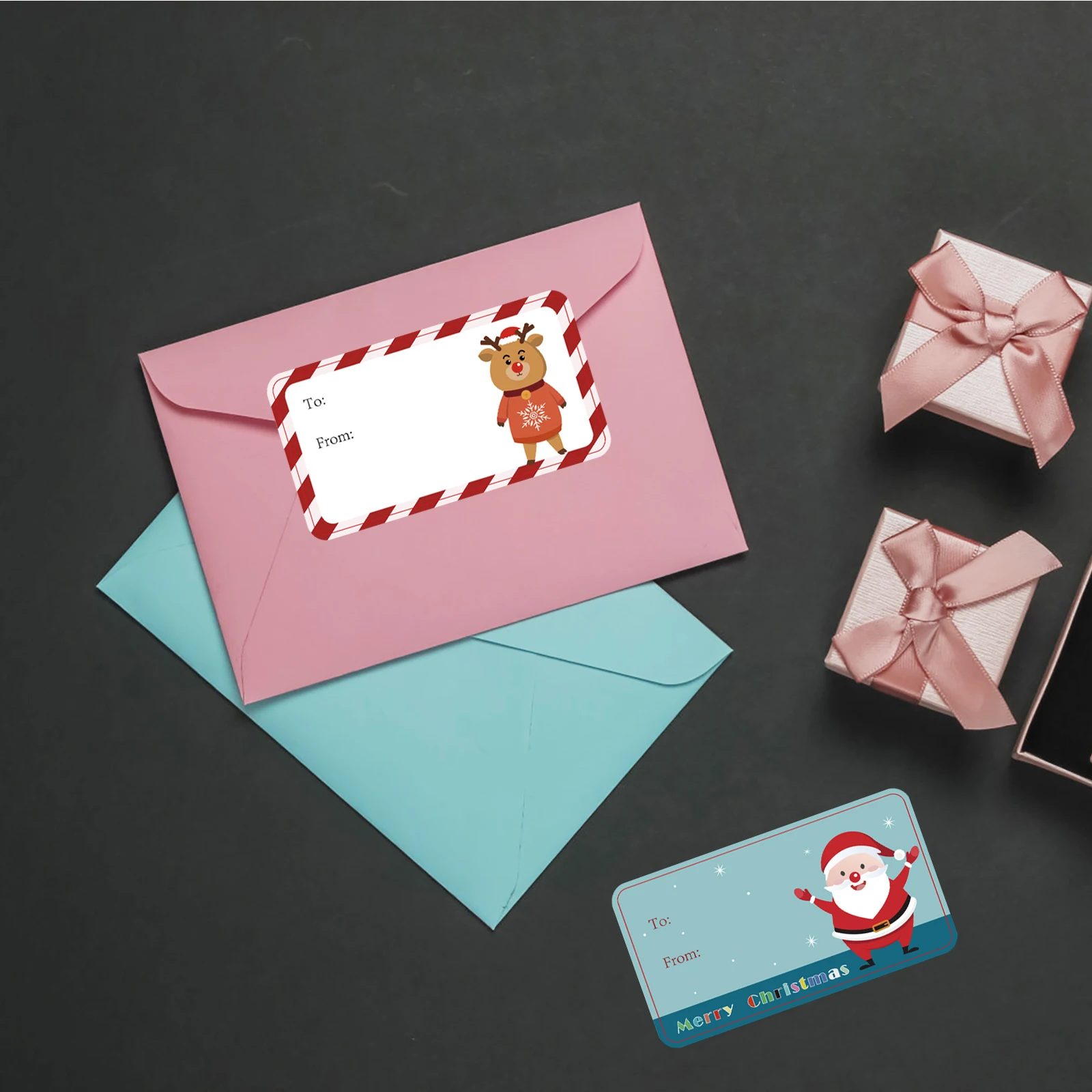 

Greeting Card Stickers Christmas Label Tag for Xmas Wrapping Self-adhesive Gift Bag