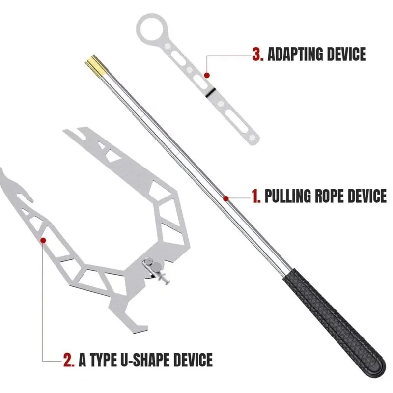 Accessories Hardware Tools Long Distance Threaded Telescopic Rod Threader Boat Hook Wharf Stainless Steel