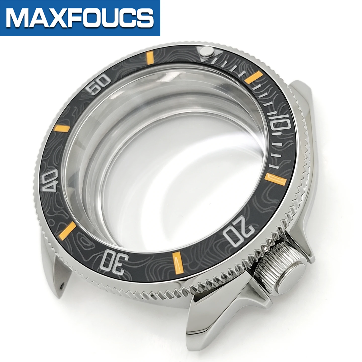 MM300 SKX 3.8 Uhrengehäuse-Set, silberfarben, poliert, passend für NH35/NH36/NH34 MOD-Uhrengehäuse, Teile, Saphirglas-Einsatz, Krone, individuell – Detail 13