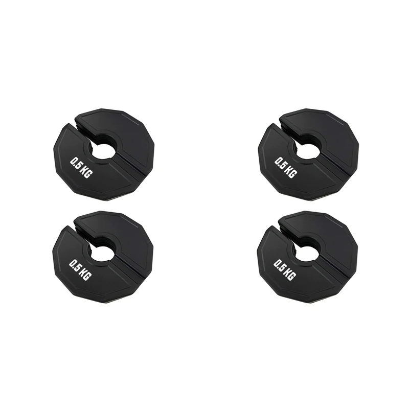 4 Uds 0,5 KG gimnasio microplacas mancuernas placa de peso fraccional placas de peso fraccionales de goma cambio adicional negro