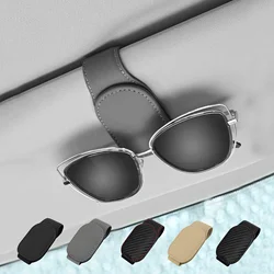 Sunglasses Holders For Car Sun Visor Magnetic Leather Glasses Eyeglass Hanger Clip For Car Ticket Card Clip Eyeglasses Mount