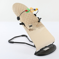 Foldable Baby Rocking Chair with Toys Adjustable Baby Bouncer Seat with Washcloth Cloth Cover Multifunction Swing Chair