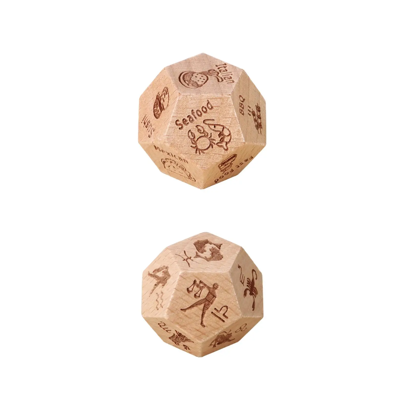 D12 Polyhedral Dice Role Playing Game Dices Entertainment Toys Wood Date Night Dice for Card Party Game Role Playing Game