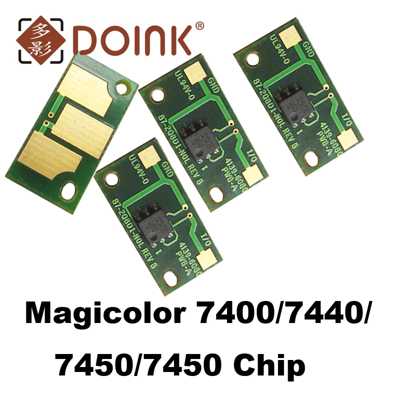 20PCS Chip For Minolta Magicolor 7400 7450 7450II 7440 Toner Cartridge 8938637-640 Drum Unit 4062216/316/416/516 EU/US