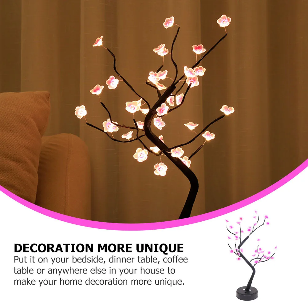 

1Pcs Delicate Tree Shape Night Lamp Blossom Light Creative Decor Lamp for Home Dinner Coffee Table Night Light