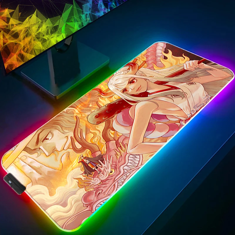 

Computer Mouse Pad one piece Yamato LED Gamer Mouse Pads Gaming Mousepad XXL Desk Mause Pad RGB Keyboard Mouse Backlight Carpet