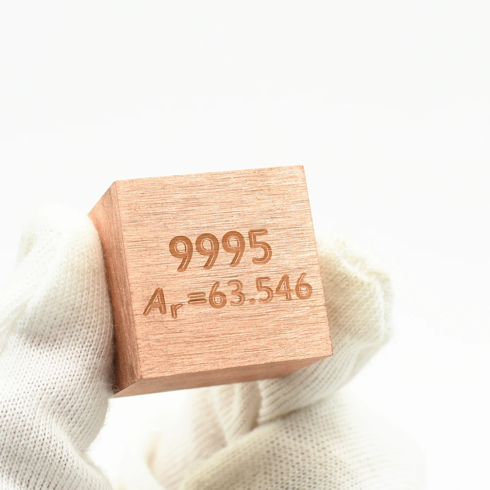 Copper Cube Cu Metal Density Simple Element 99.95% Collection 10mm 1 Inch Size Polished Brushed Hand Made 4 DIY Hobbies Display