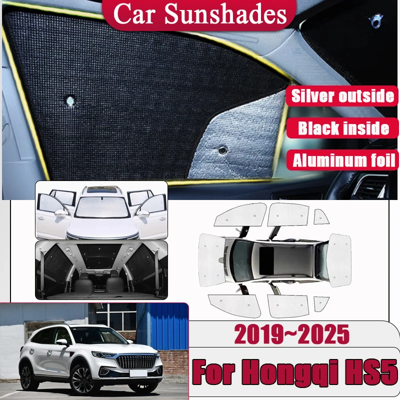 

Car Heat Insulation For Hongqi HS5 2019 2020 2021 2022~2025 Auto Full Coverage Sunshade Side Window Visor Anti-UV Accessories