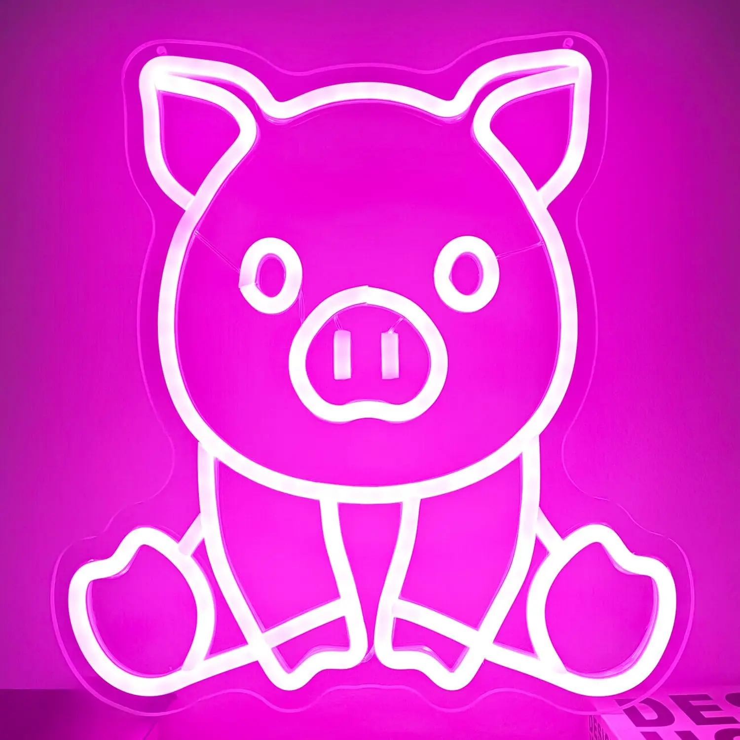 Cute Pig LED Neon Sign USB Neon Light for Kids Bedroom Pet Shop Nursery Animal Themed Party Wall Decor Birthday Gift Night Lamp