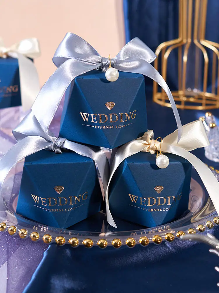 Wedding Candy Box, High-end Blue, Gift Box Packaging, Party Supplies,Baby Shower Favors, Wholesale Gift Bags