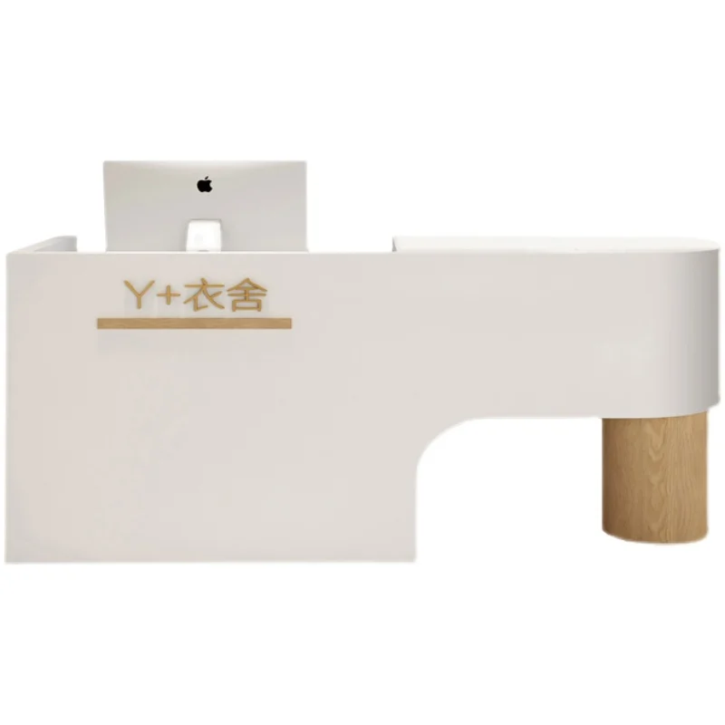 

custom.Beauty Small Reception Desk White Cashier Counter Simple Modern Small Clothing Store Beauty Salon Bar Company Reception D