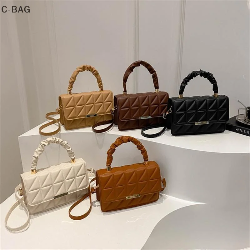 

Stylish Women's Plaid PU Leather Bag Single Shoulder Tote; Chic Ladies Commuting Bag with Plaid Print PU Leather