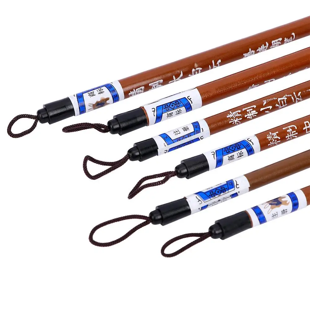 6 шт./компл. бамбуковая кисть для рисования, тренировочная кисть для письма, традиционная китайская каллиграфия, кисть для письма из волос волка