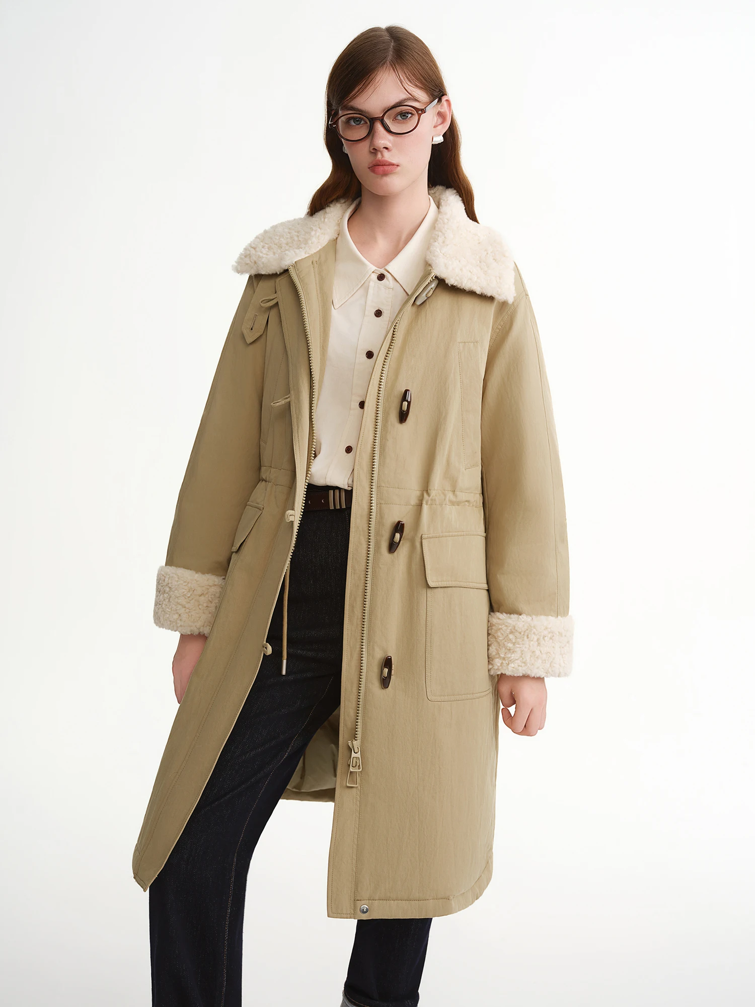 DUSHU حجم كبير المرأة لينة الثلوي الرجعية البلدغ أزرار 2025 شتاء جديد وصول أسفل سترة الشتاء الإعدادية نمط ملابس خارجية مريحة