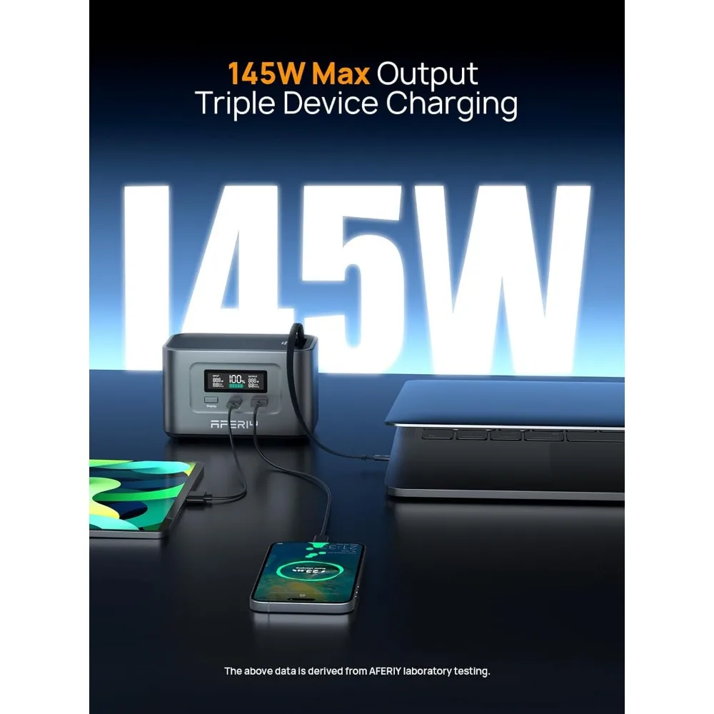 بنك طاقة للكمبيوتر المحمول 31000 مللي أمبير 100 وات PD3.0، حزمة بطارية LiFePO4 للشحن السريع بقدرة 145 وات لجهاز MacBook iPhone Samsung Dell HP #5