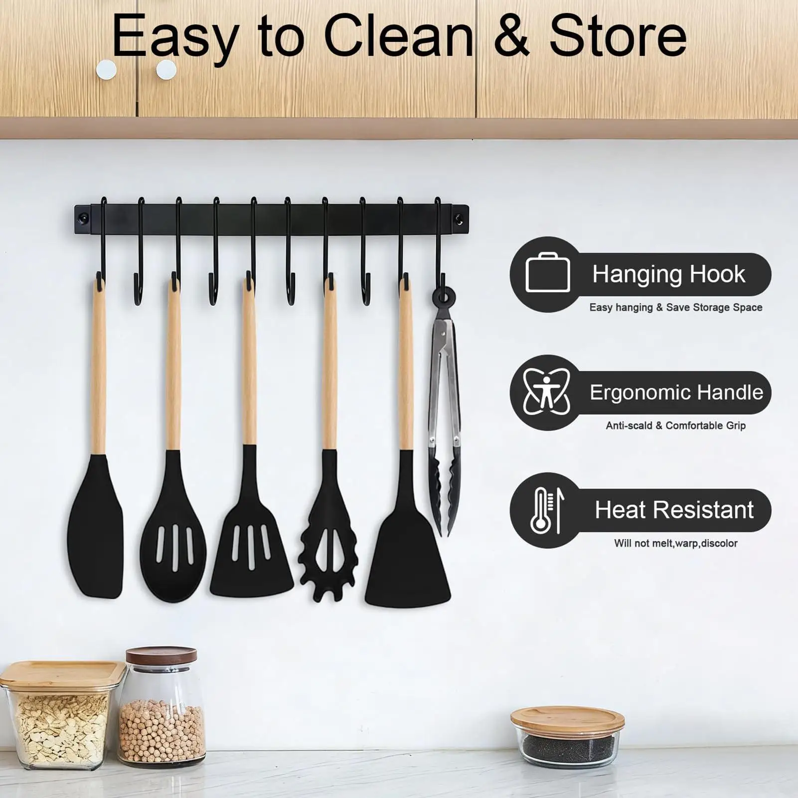 

Kitchen Tools 19-Piece Nonstick Safe Silicone Heat Resistant Kit Kitchen Cooking Tools Set For Home Indoor Counter Apartment