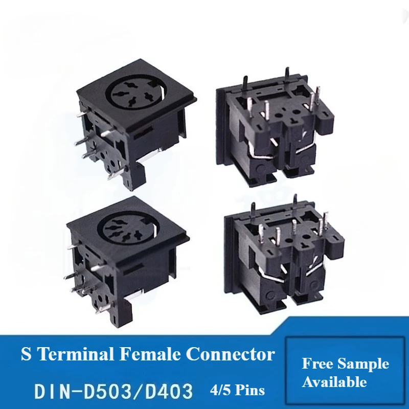 

DIN-D503 S terminal DIN-D403 female seat full plastic 5P interface square terminal 90 degree horizontal keyboard and mouse