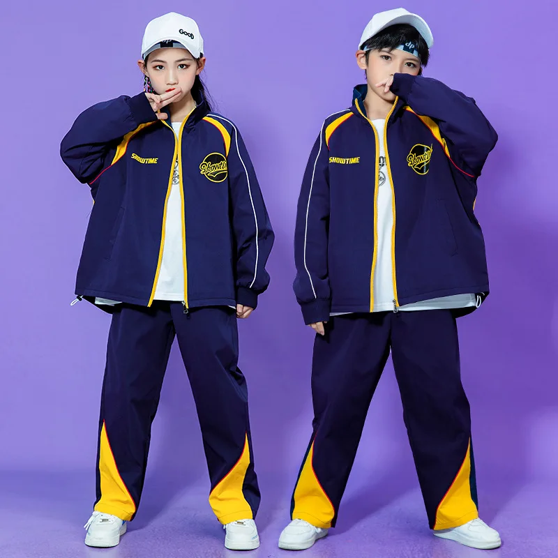 

Children's Sets for Boys Street Dance Fashion Hip-hop Suit Girls Performance Clothes Students Sports Class Team Uniform Casual