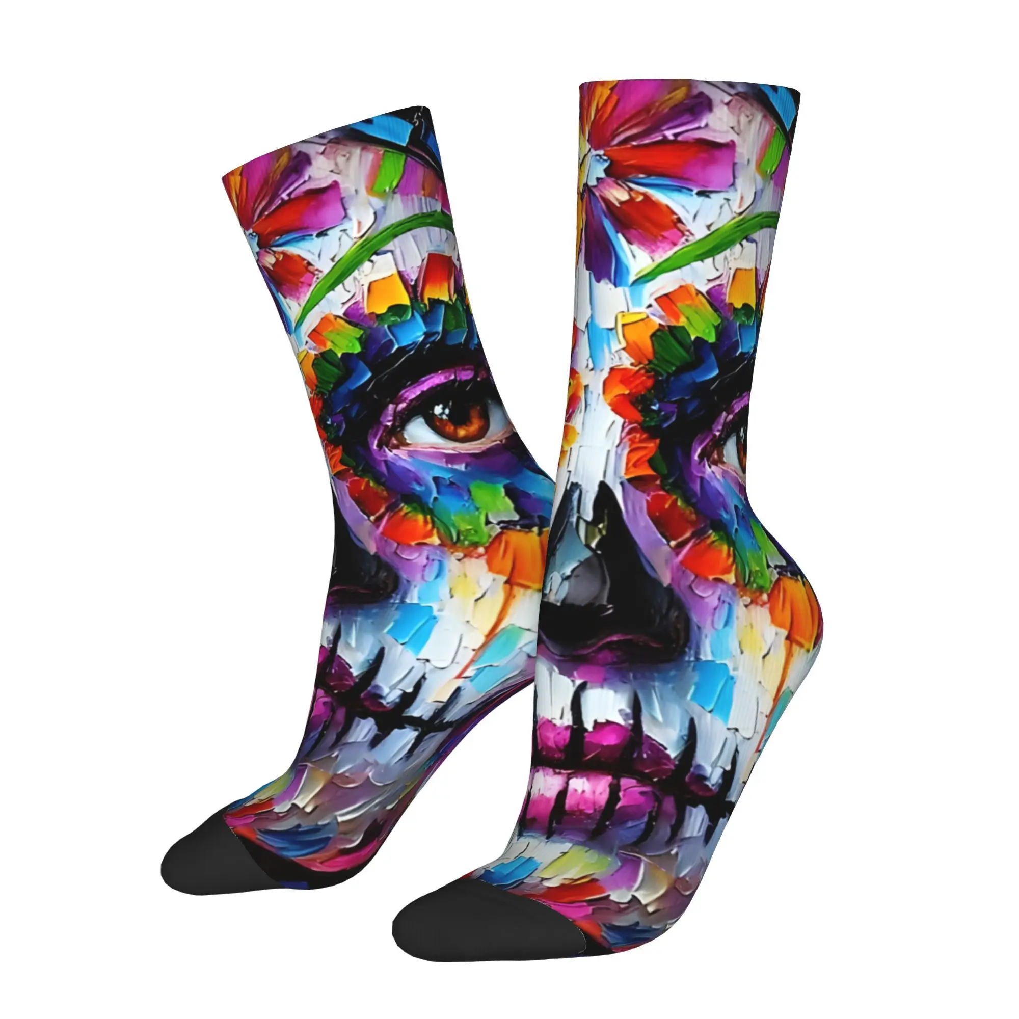 

Sugar Skull Day of Dead Cycling Crew Socks for Men Moisture Novelty All Season Sports Socks