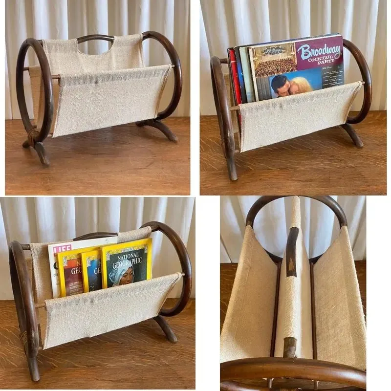 Wooden Magazine Storage Rack Newspaper Book Organizer Shelf Home Office Decor Hotel Guest Display Stand