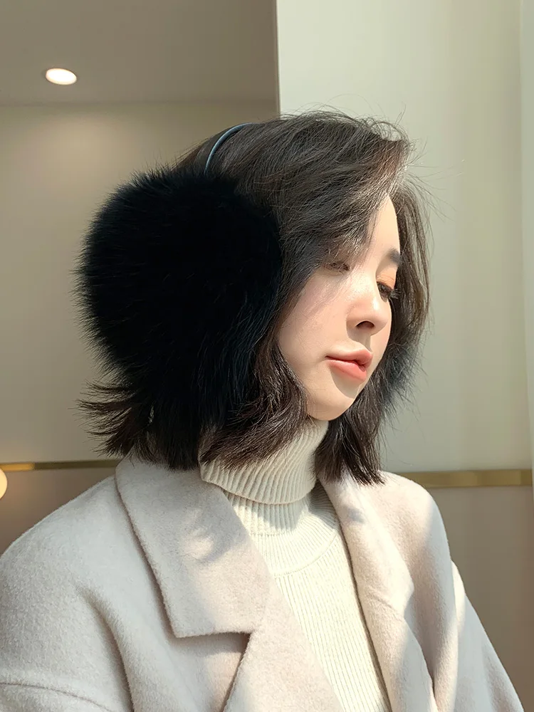 2022ใหม่จริง Fox Fur Earmuffs Aarrival Unisex ผู้หญิงฤดูหนาวผู้หญิงหู Muffle Earflap ที่อุดหูคู่