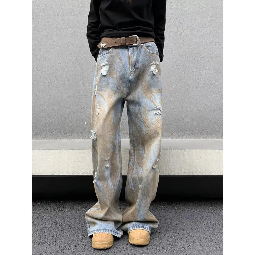 Men's Y2K Jeans Vintage Baggy Jean Pants Grunge Aesthetic Skater Pants Streetwear Relaxed Fit Jeans Trousers