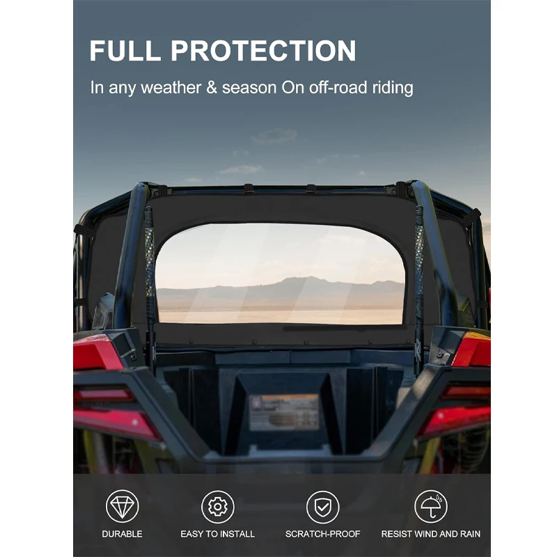 

UTV Accessories RZR PRO XP / Turbo R 2020-2024 2025 UTV Back Window Panel Soft Rear Windshield Dust Stopper