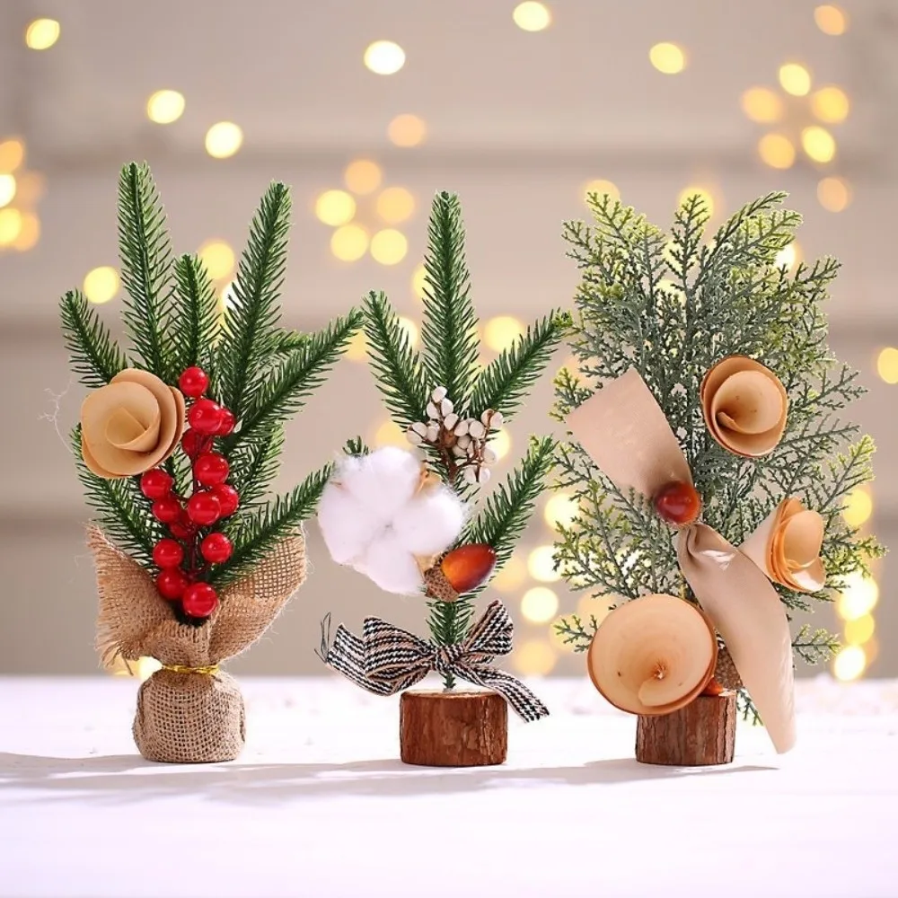 New Simulated Mini Christmas Tree Exquisite Pine Needles Artificial Plants Craft Xmas Tree Christmas Decorations Home Ornaments