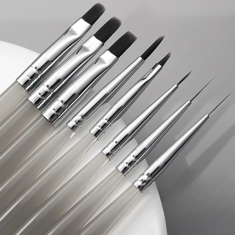 

Nail Brushes Set Ice Transparent Black Serie Color Draw Line Paint Phototherapy Pen Rod Nail Special Pen Wholesale Manicure Tool