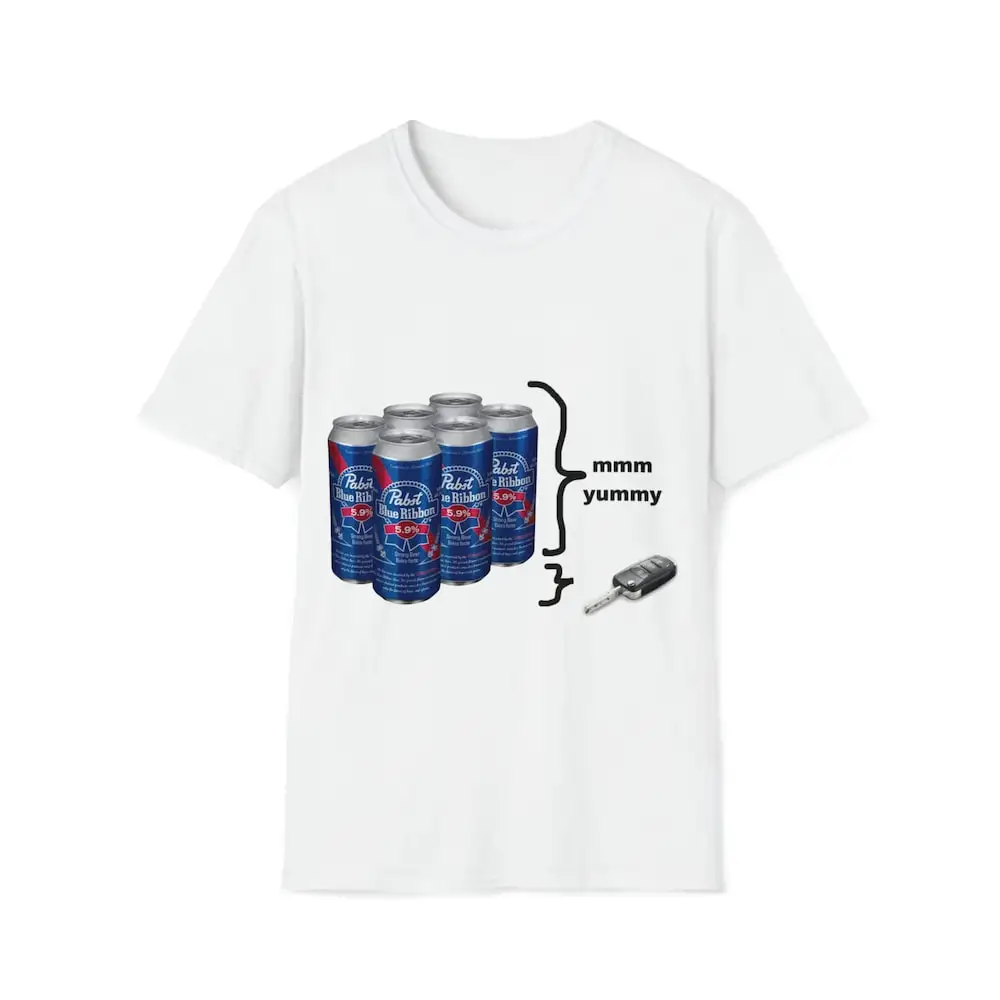 Mmm Yummy Alcohol Drinking T Shirt Car Keys Softstyle