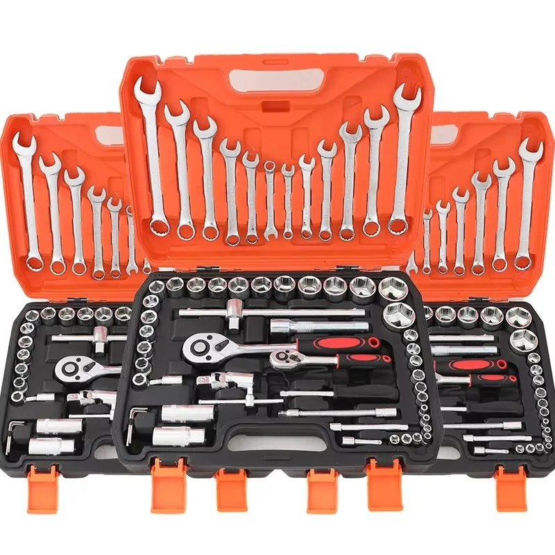 61-Piece Professional Durable Carbon Steel Hand Hard Case Tool Set for Automotive Repair Home Car Motorcycle Maintenance No