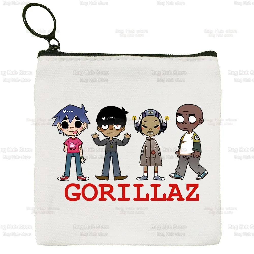 Gorillaz PUNK ROCK Cartoon Canvas Coin Purse Storage Pouch ChakaKhan Noodle Canvas Bag Coin Bag Key Coin Purse