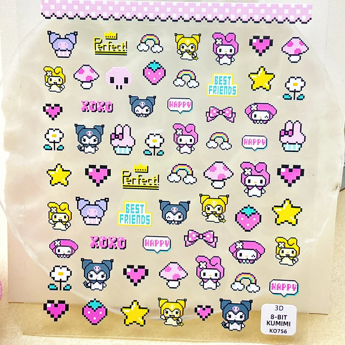 1 sheet New nail art Thin and tough Mosaic infantile Kulomi Melody cute cartoon nail sticker