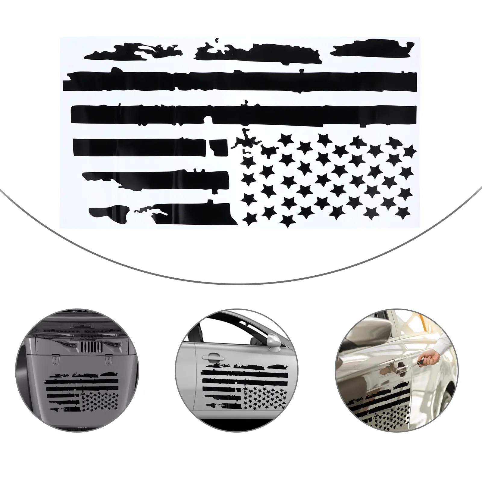 

American Flag Sticker 60X33cm Black Car Decal Engine Cover Bumper Window Decoration Non Corrosive Eco Friendly Car Stickers