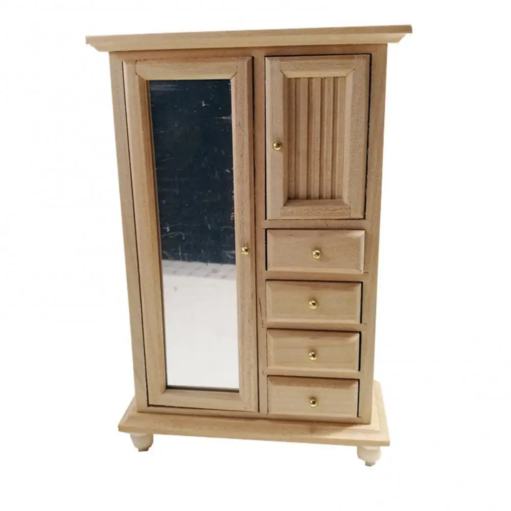 

Прочный миниатюрный халат, мини-кукольный домик, креативный кукольный домик, миниатюрный незавершенный шкаф из натурального дерева, многоразовый