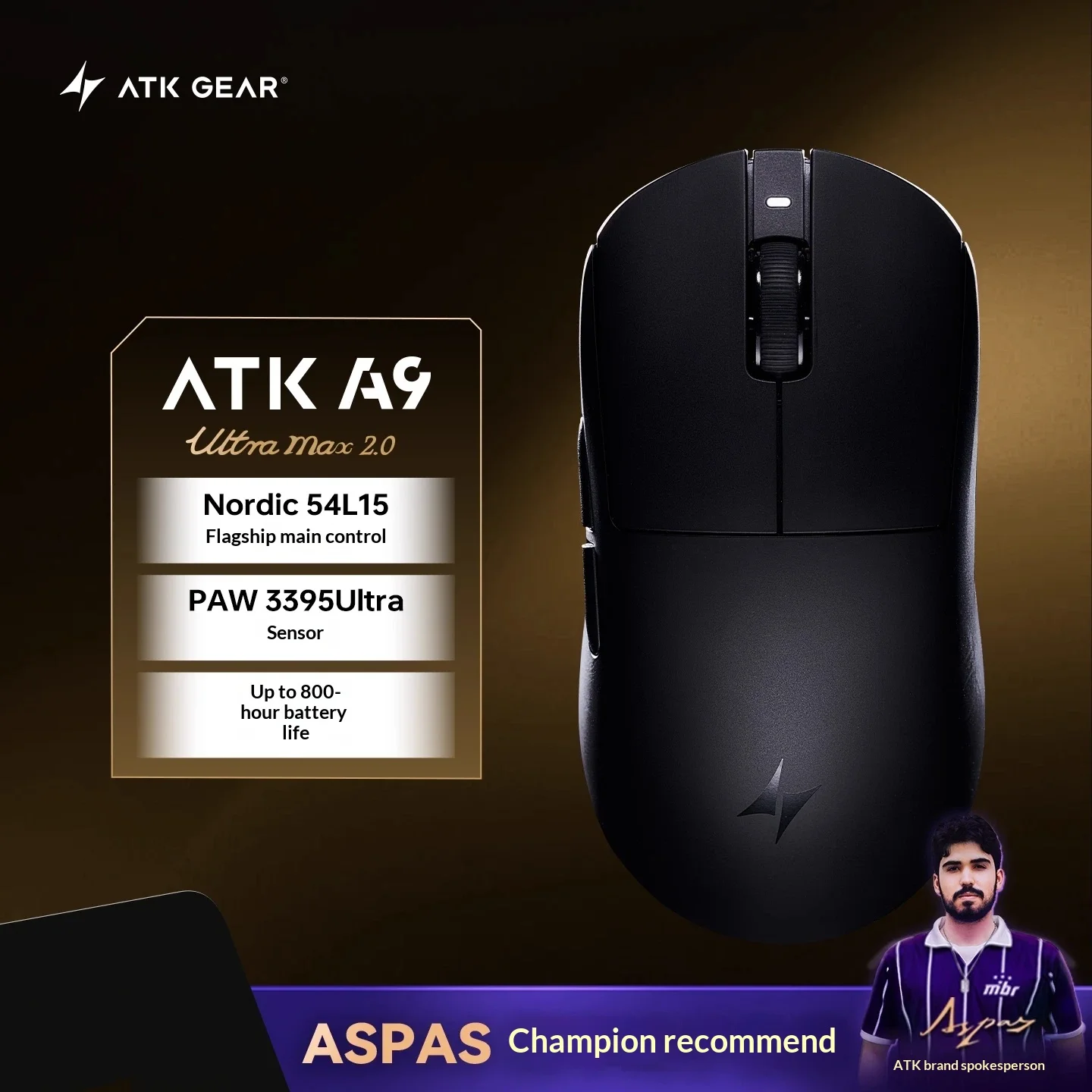 ATK DragonFly A9 Ultimate Wireless Gaming Mouse 42000DPI 750IPS