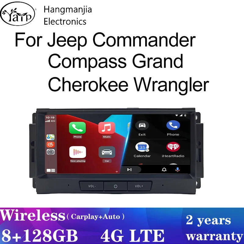 Android15 Car Multimedia Radio GPS Navigation Player for Jeep Grand Cherokee Liberty Wrangler Chrysler with CarPlay Android Auto