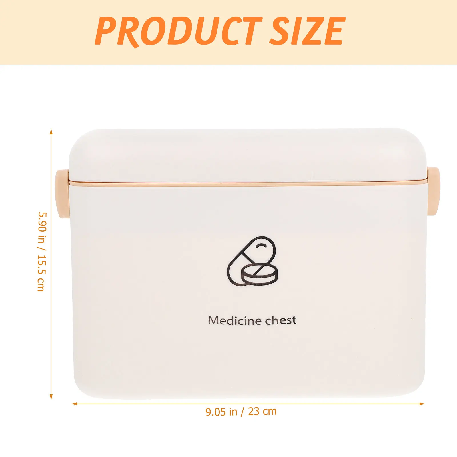 Household Medicine Box Portable Double-Layer Medicine Storage Box Large Capacity Sturdy Safety Clasp Moisture Proof First Aid