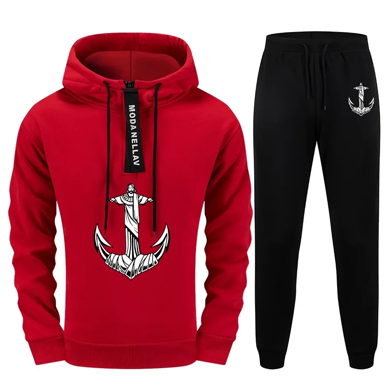

Casual Men's Tracksuit Jogging Hot Sale Autumn Winter Hooded Outdoor Daily Sports Single Piece Sweatshirt And Sweatpants Comfort