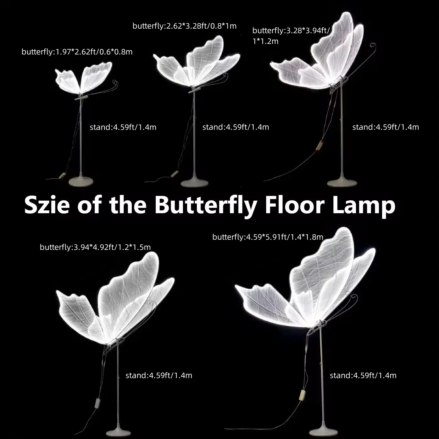 LED Butterfly Wedding Hall Stage Decoration Large Other Wedding Decoration Luminous Butterfly Lighted Butterfly Lights