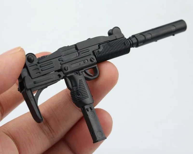 1/6th Mini UZI pistolet maszynowy plastikowe montowane broni palnej 4D pistolet Model dla 12 "żołnierze figurka budynek wojskowy