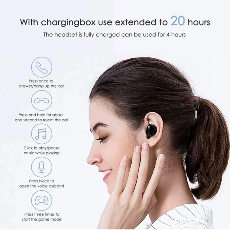 XIAOMI Redmi Airdots 2 Auriculares inalámbricos Bluetooth con micrófono Auriculares Bluetooth TWS Auriculares inalámbricos 5