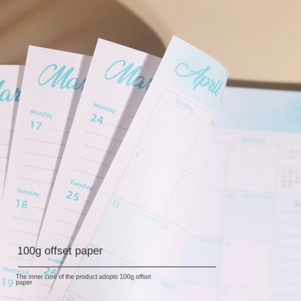 Daily Notebook Hard Cover Journal Weekly Planner Gradient Calendar Schedules Notebooks PU A5 Daily Planner Notepad Record