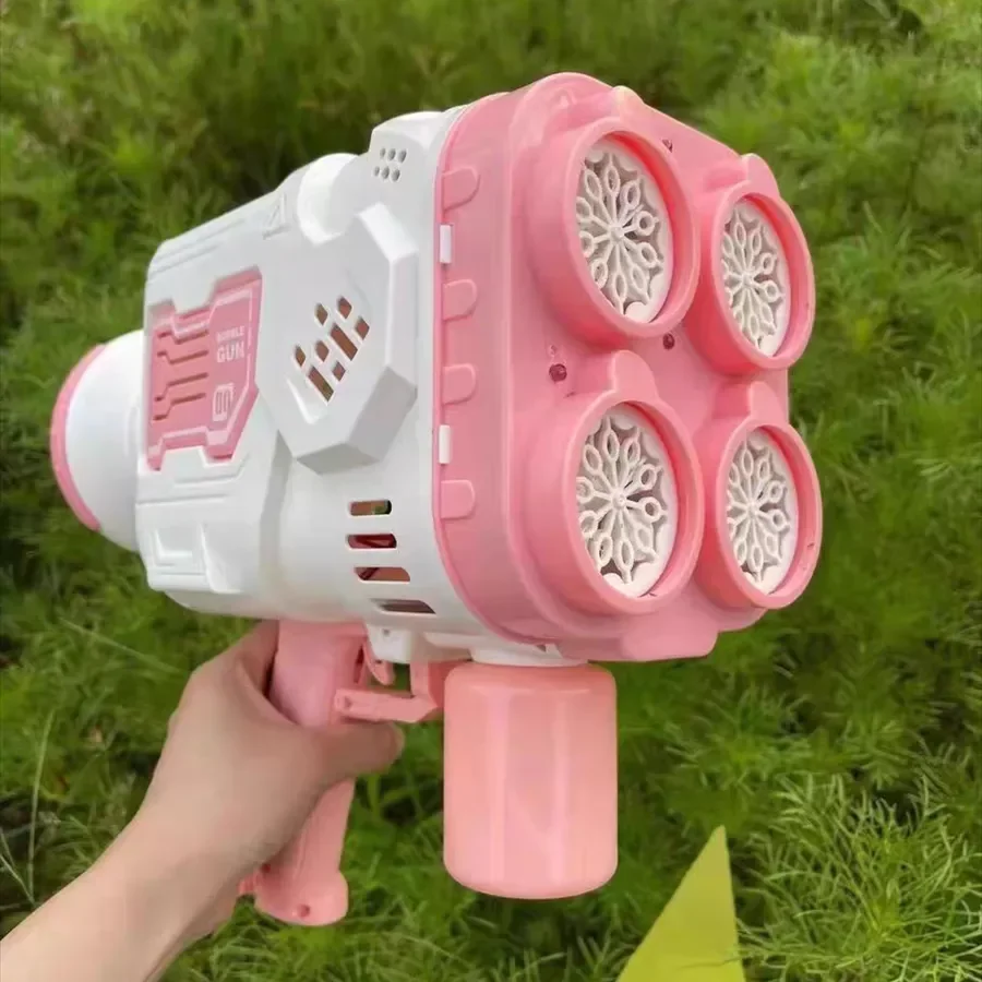 Pistolet do Baniek Mydlanych Elektryczny Wyrzutnik Kosmiczny Prezent na Dzień Dziecka Ciągłe Wytwieranie Baniek z Podświetleniem LED